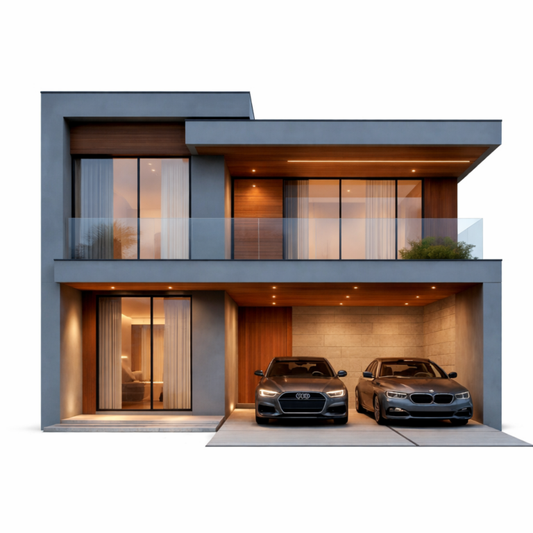 Two Story 4 Bedroom Light Steel Villa with Double Garage Featured Image