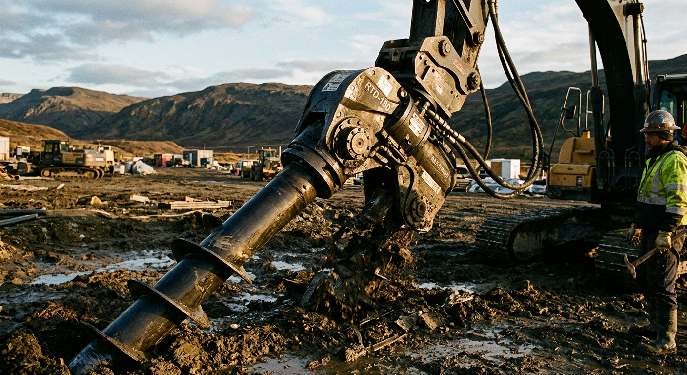 Hydraulic installation of helical screw pile foundation for modular building
