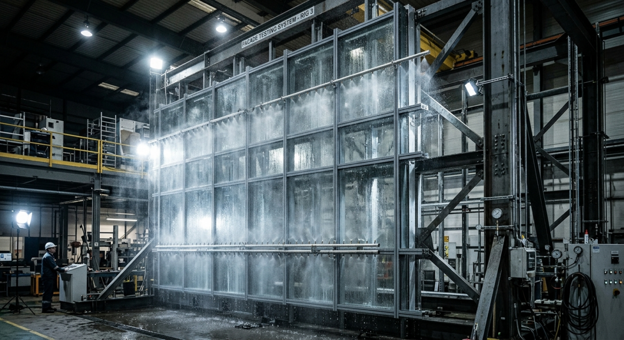 Curtain Wall Mockup Testing Explained: What AAMA Water and Air Infiltration Tests Really Prove Featured Image