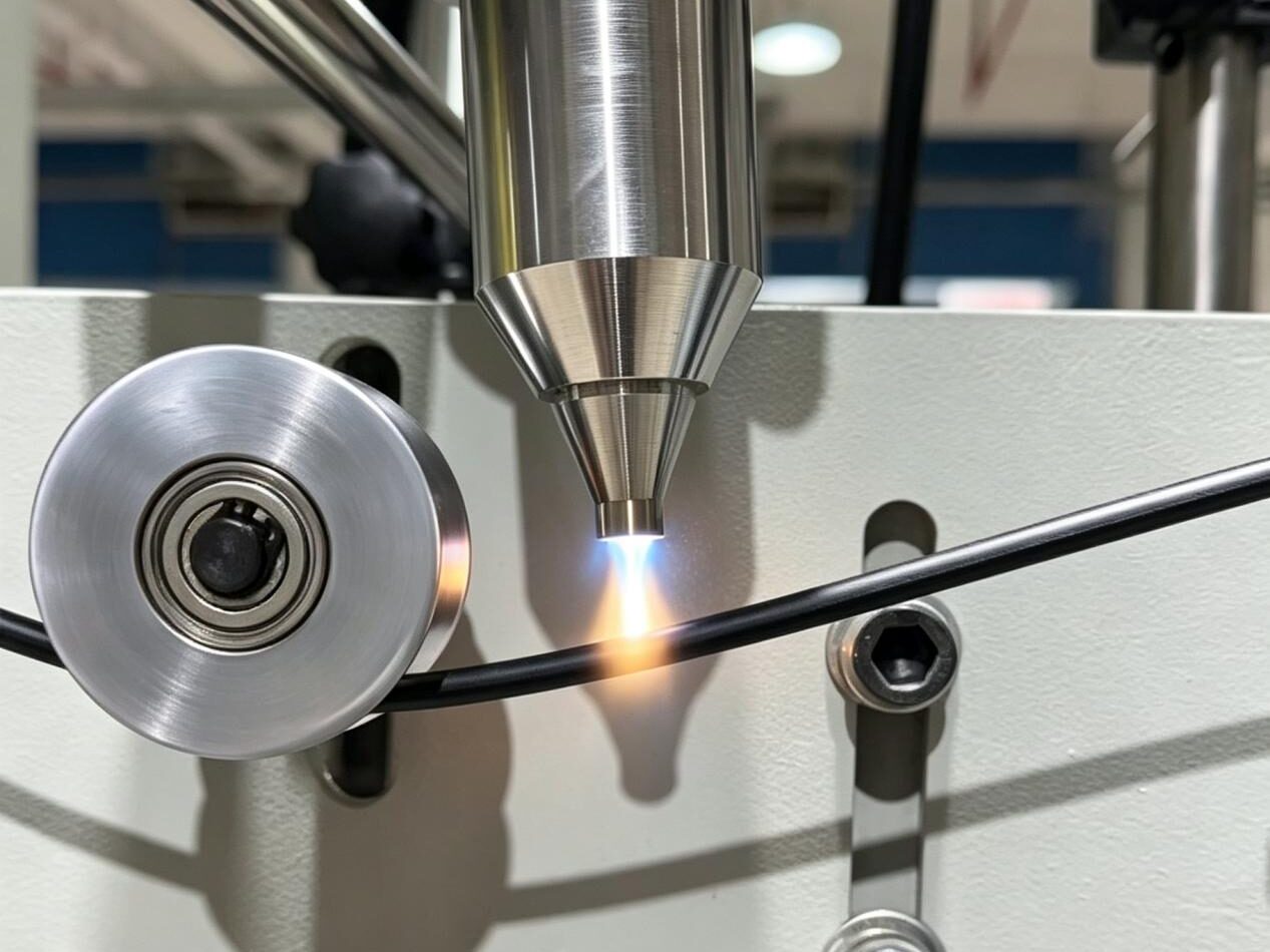Inline atmospheric plasma treatment of a black cable