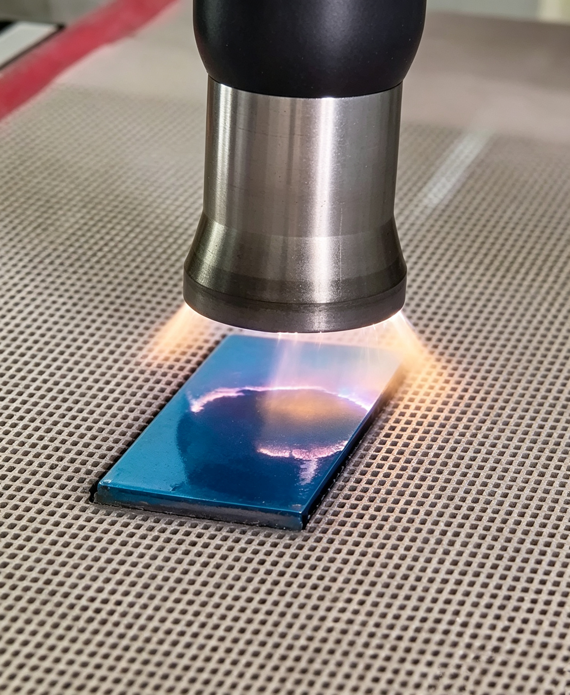 Plasma nozzle treating a metallic battery component for controlled surface preparation