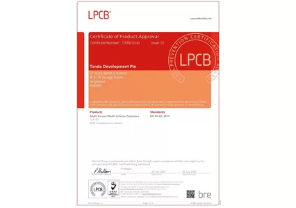 TANDA Development Achieves LPCB Certification for TX7120 Intelligent Multi-Sensor Fire Detectors Featured Image
