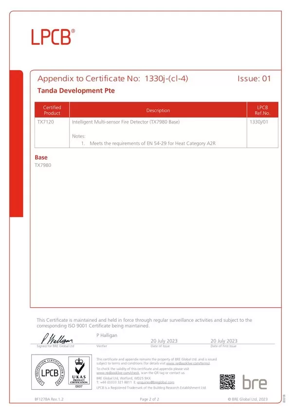 tanda development achieves lpcb certification for tx7120 intelligent multi sensor fire detectors 2 tanda development achieves lpcb certification for tx7120 intelligent multi sensor fire detectors 2