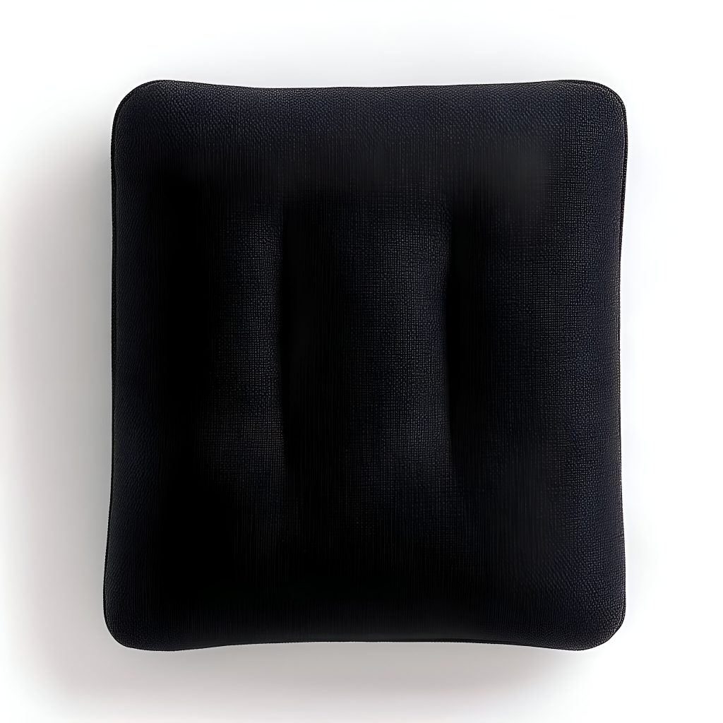 Office chair with molded seat core and protective overlay.