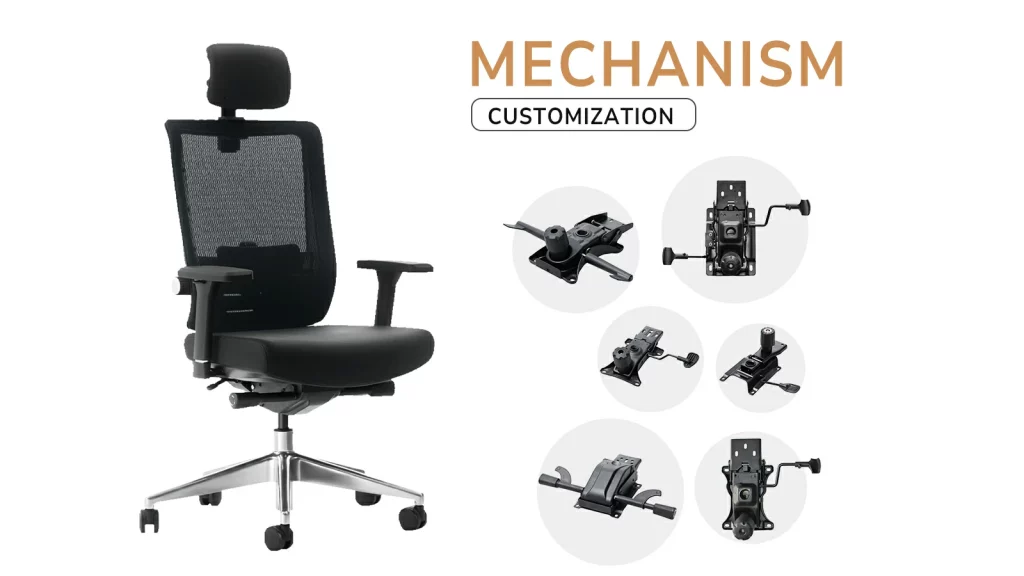 Chair mechanism ensures smooth, stable function.