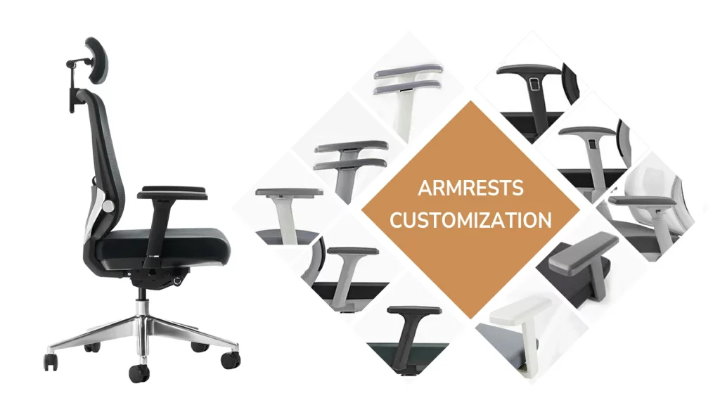 Armrests with adjustable width for comfort.
