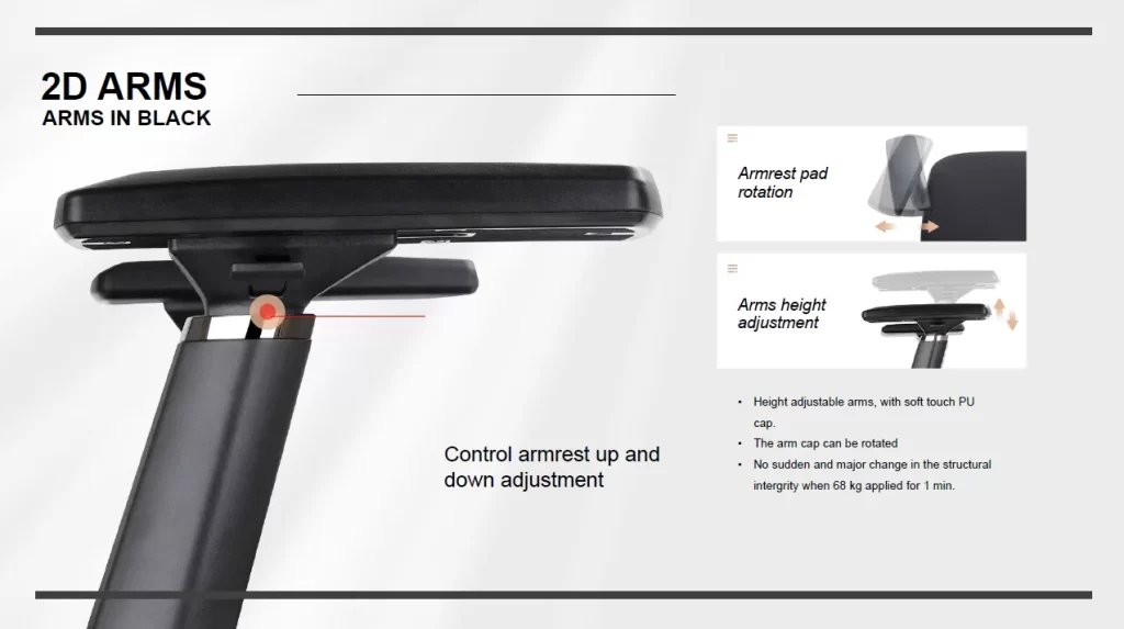 2D Arms: Adjustable Armrests in Black