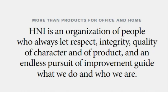 HNI Corporation announcement