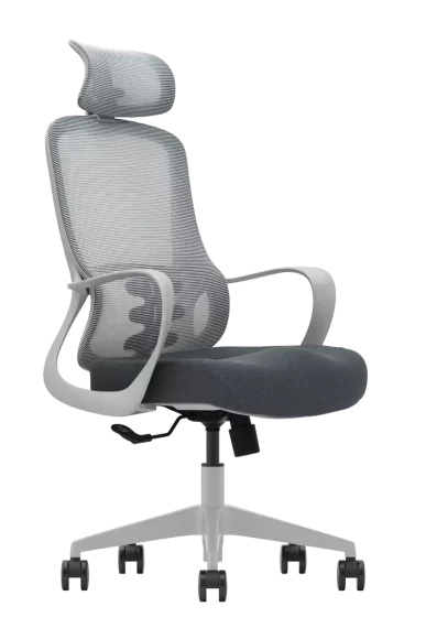 High back ergonomic office chair with headrest
