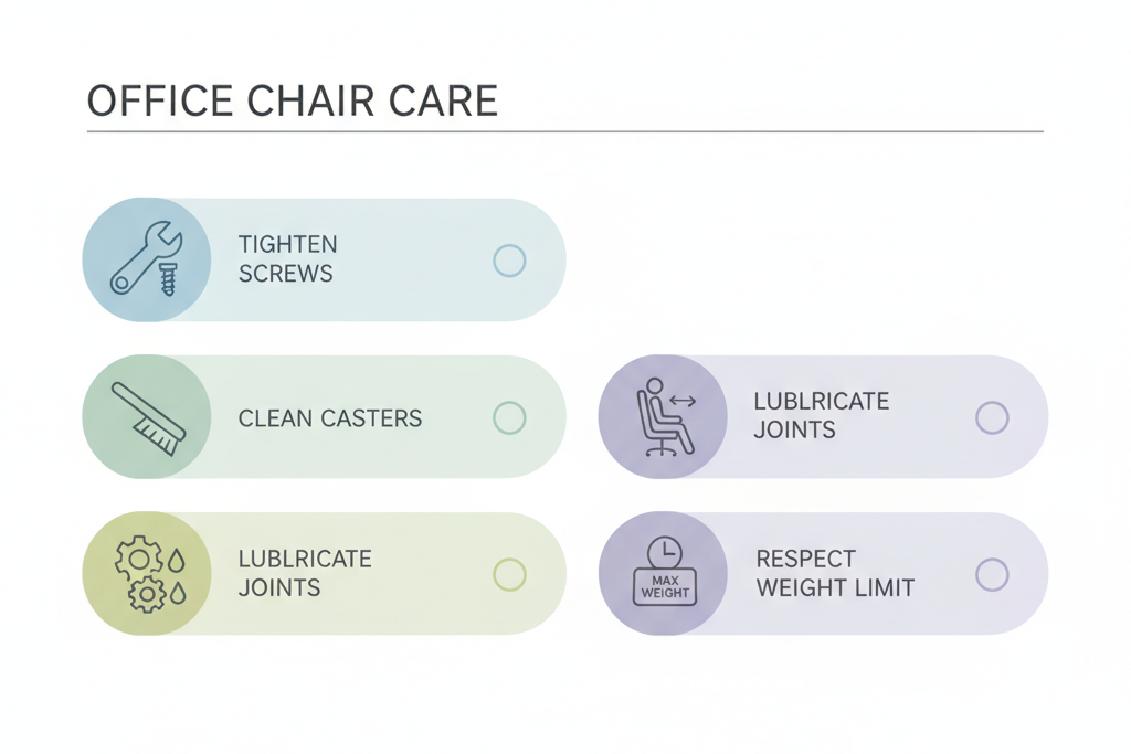 Preventing desk chair squeaks tips
