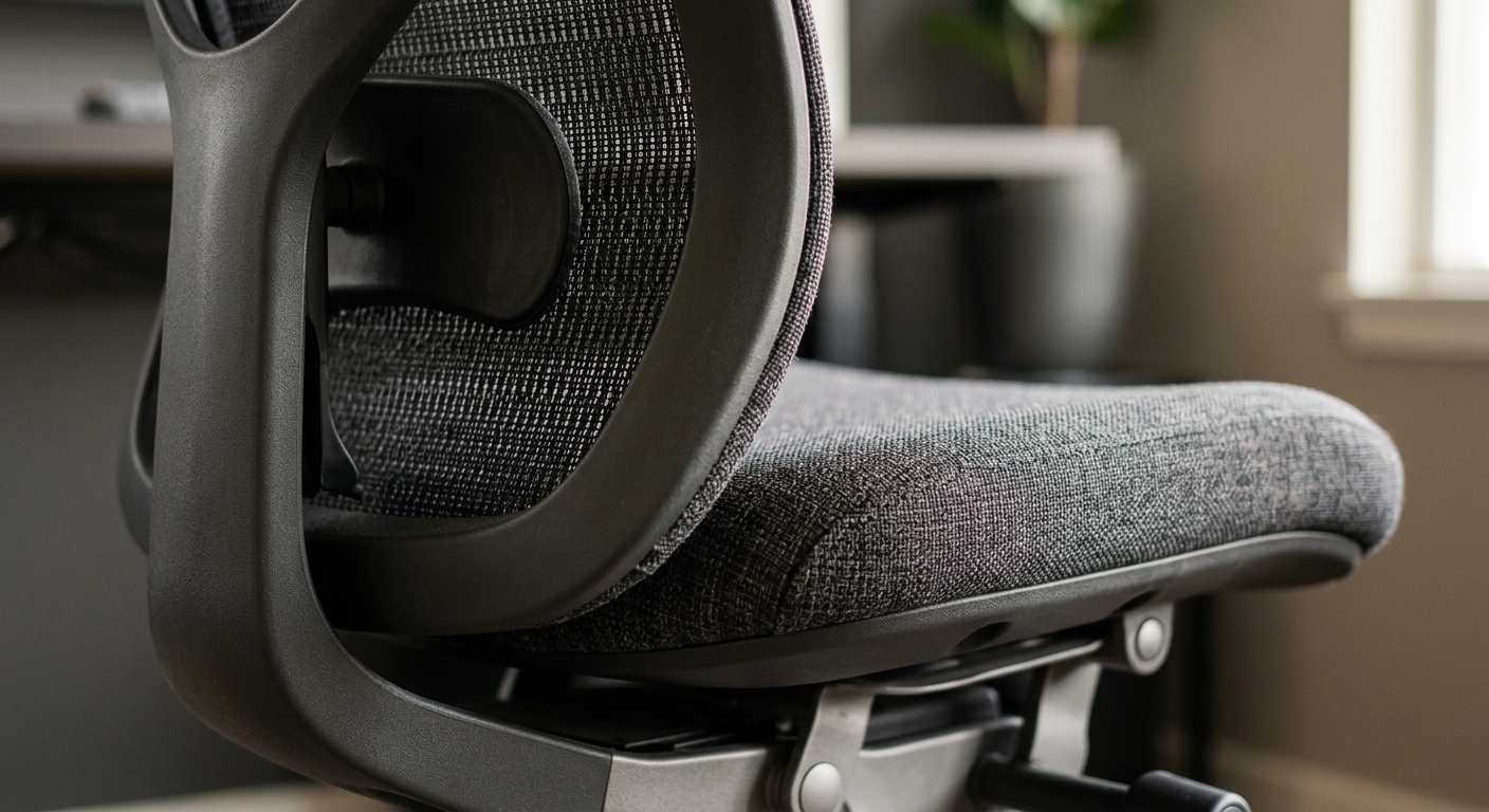 Breathable mesh and durable upholstery on a 24/7 office chair