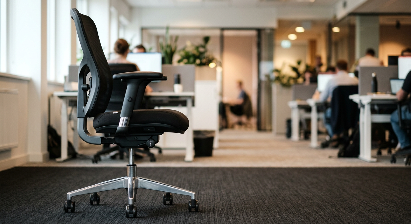 Heavy-duty ergonomic chair with reinforced base