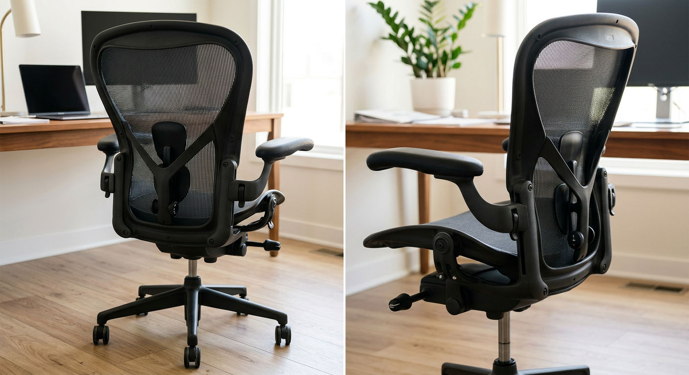 Ergonomic mesh task chair with adjustable lumbar support