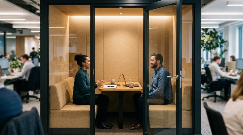2‑person acoustic office meeting pod for private discussion