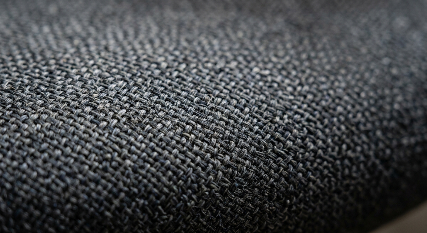 Macro texture of tightly woven commercial office chair fabric