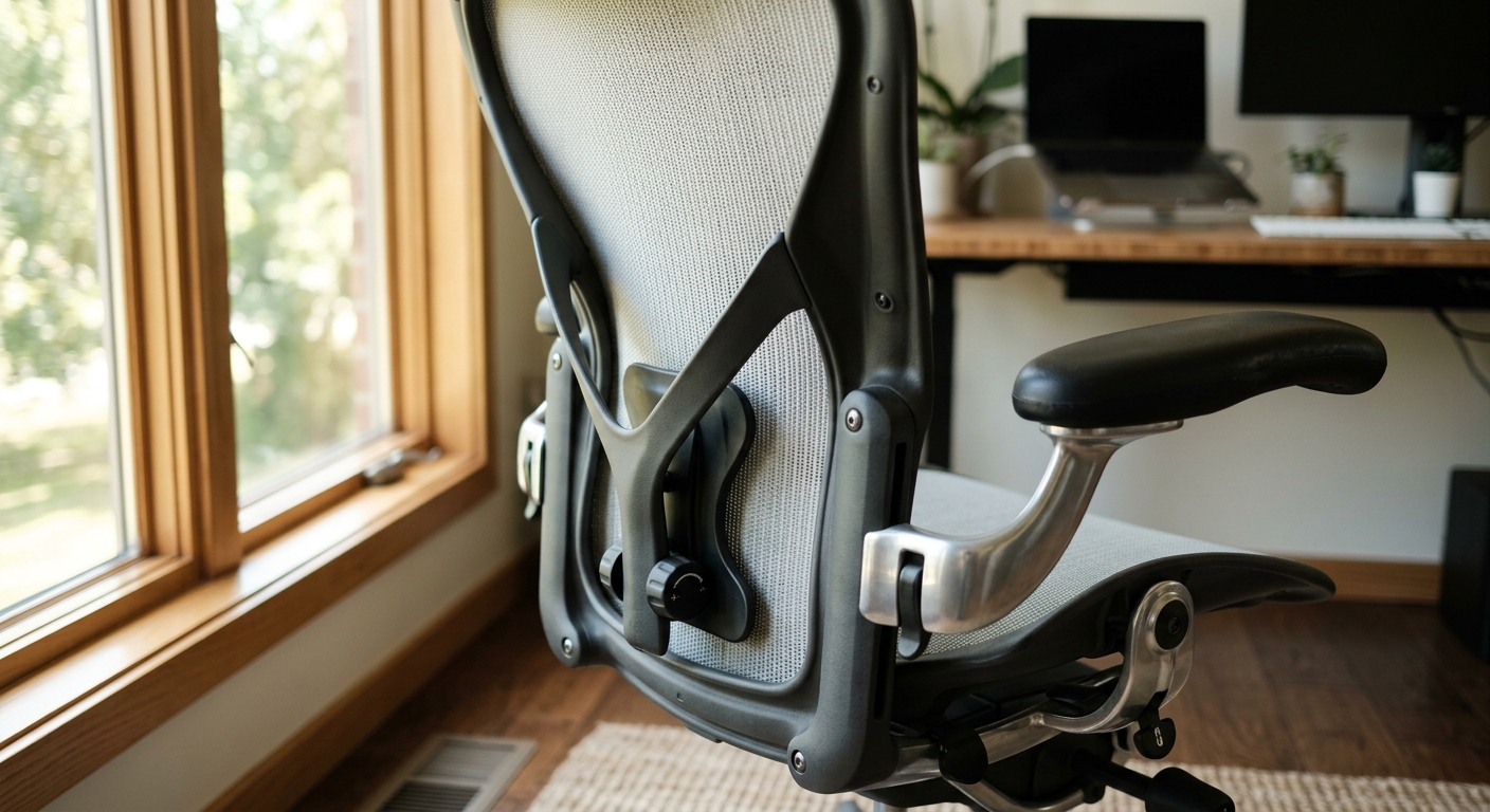 Ergonomic office chair with adjustable lumbar support