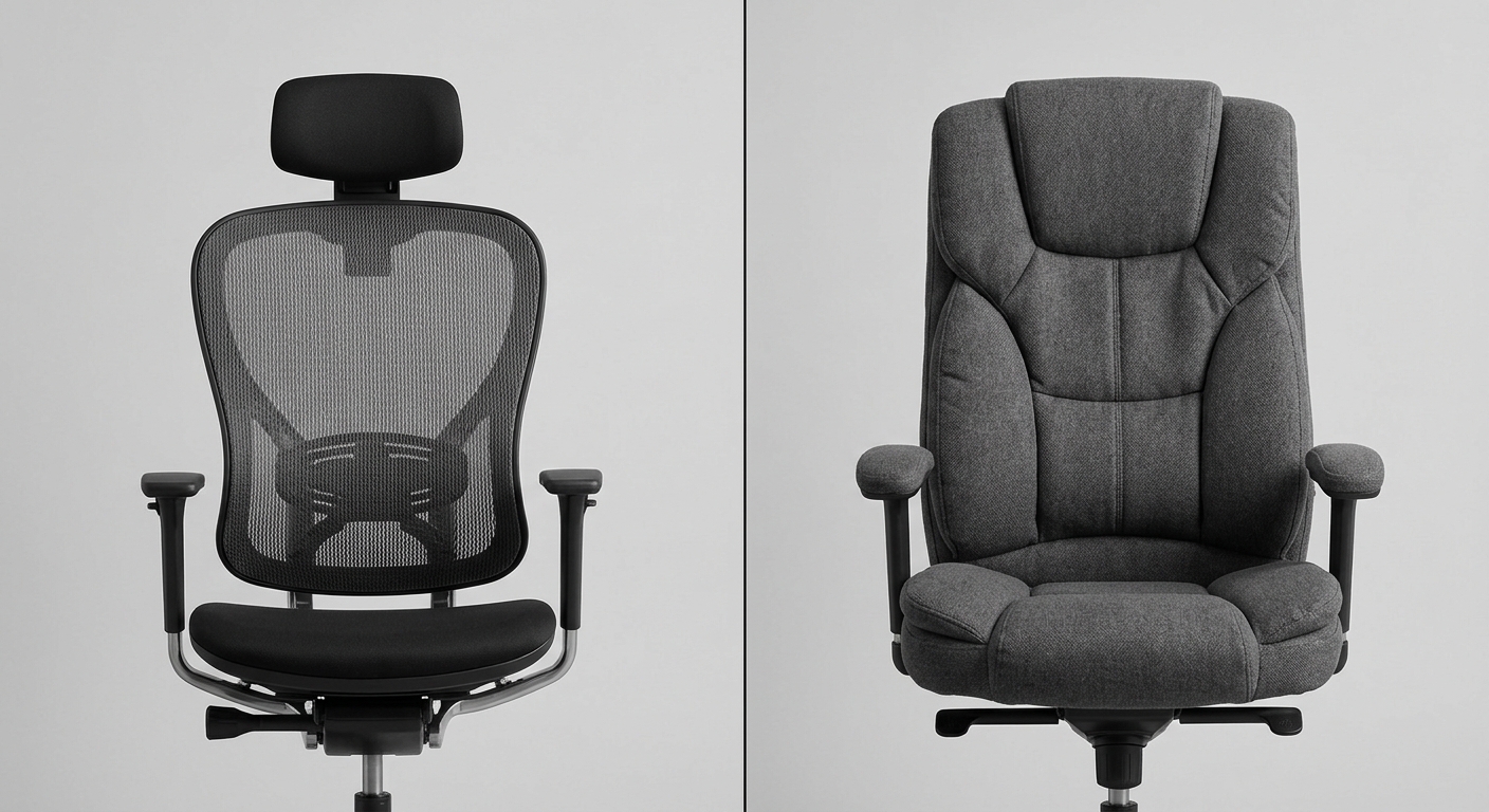 Mesh office chair compared to foam-padded office chair
