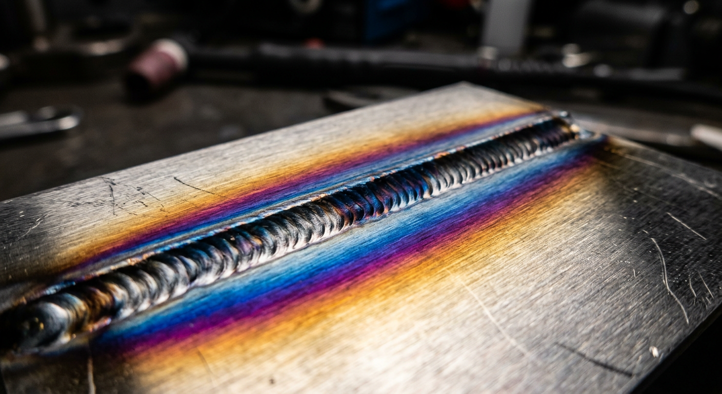 Duplex stainless steel piping inside a desalination plant